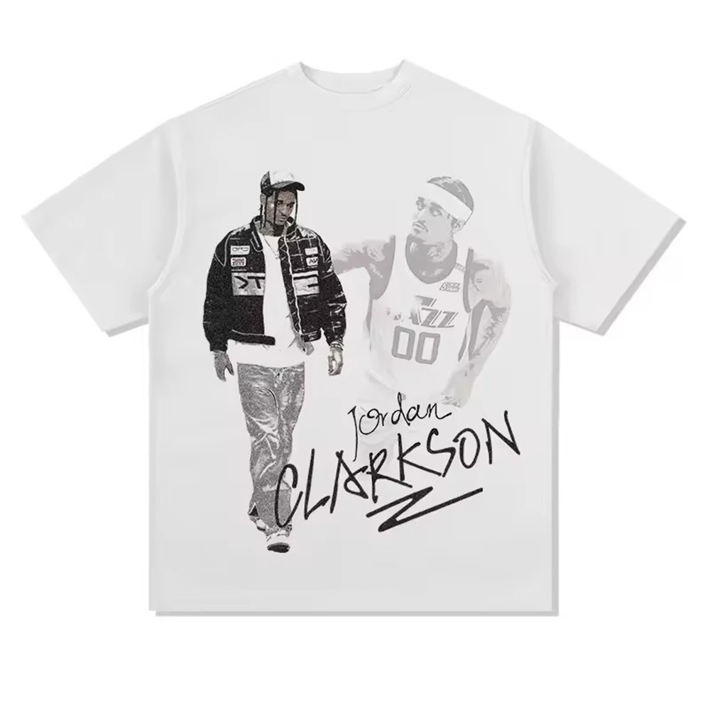 Camiseta unisex con estampado de manga corta y cuello redondo de Curry, Paul George, Kobe, Doncic, Ross, Harden, James, Irving para hombre