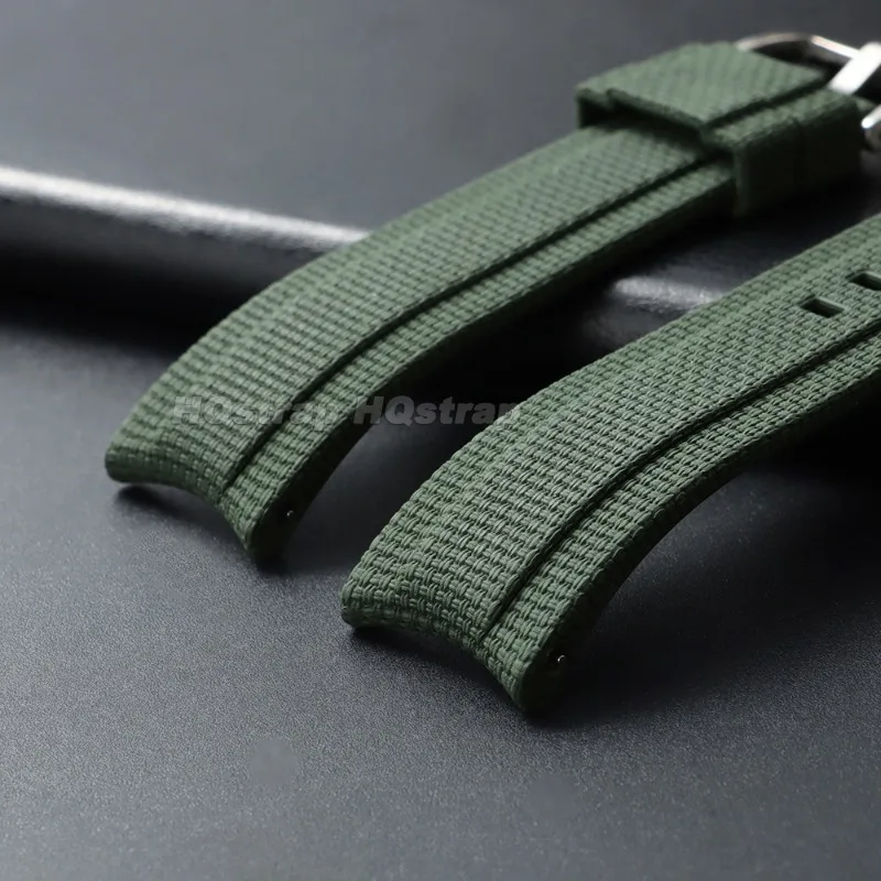 FKM-Gummi-Uhrenarmband mit gebogenem Ende, 20/21/22 mm, strukturierte Oberfläche, hochwertiges Fluorkautschuk-Armband für Seiko und Rolex, Schnellverschluss. – Detail 8