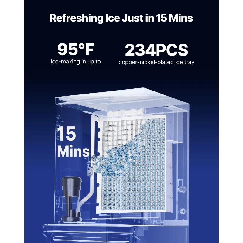 Commercial kitchen equipment stainless steel ice machine, regular self-cleaning