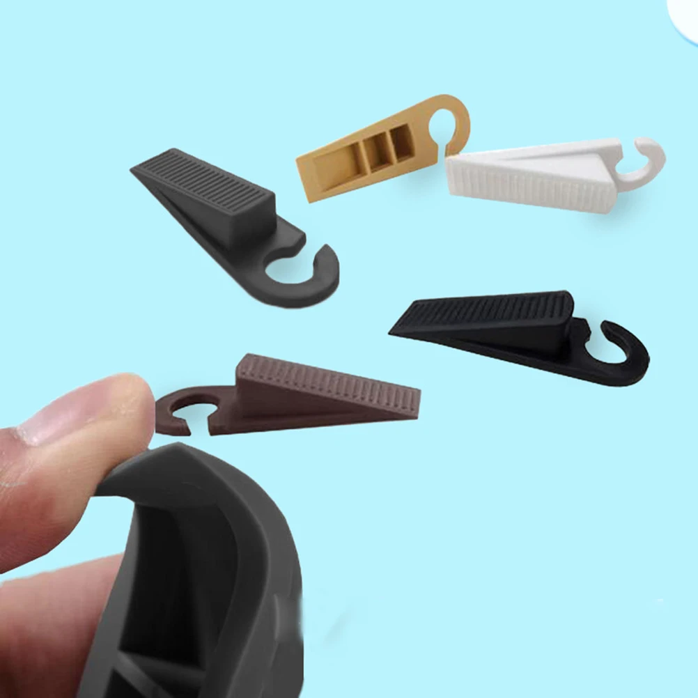

5Pcs Safety Door Stopper for Kids Finger Protection Anti-Slip Wedge Block Prevent Slamming Doors Hook Design Non-Perforated