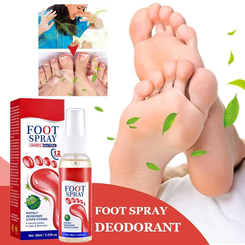 

Спрей для ухода за ногами, эффективный долговечный дезодорант-антиперспирант, противозудный увлажняющий восстанавливающий парфюм против трещин, 60 мл