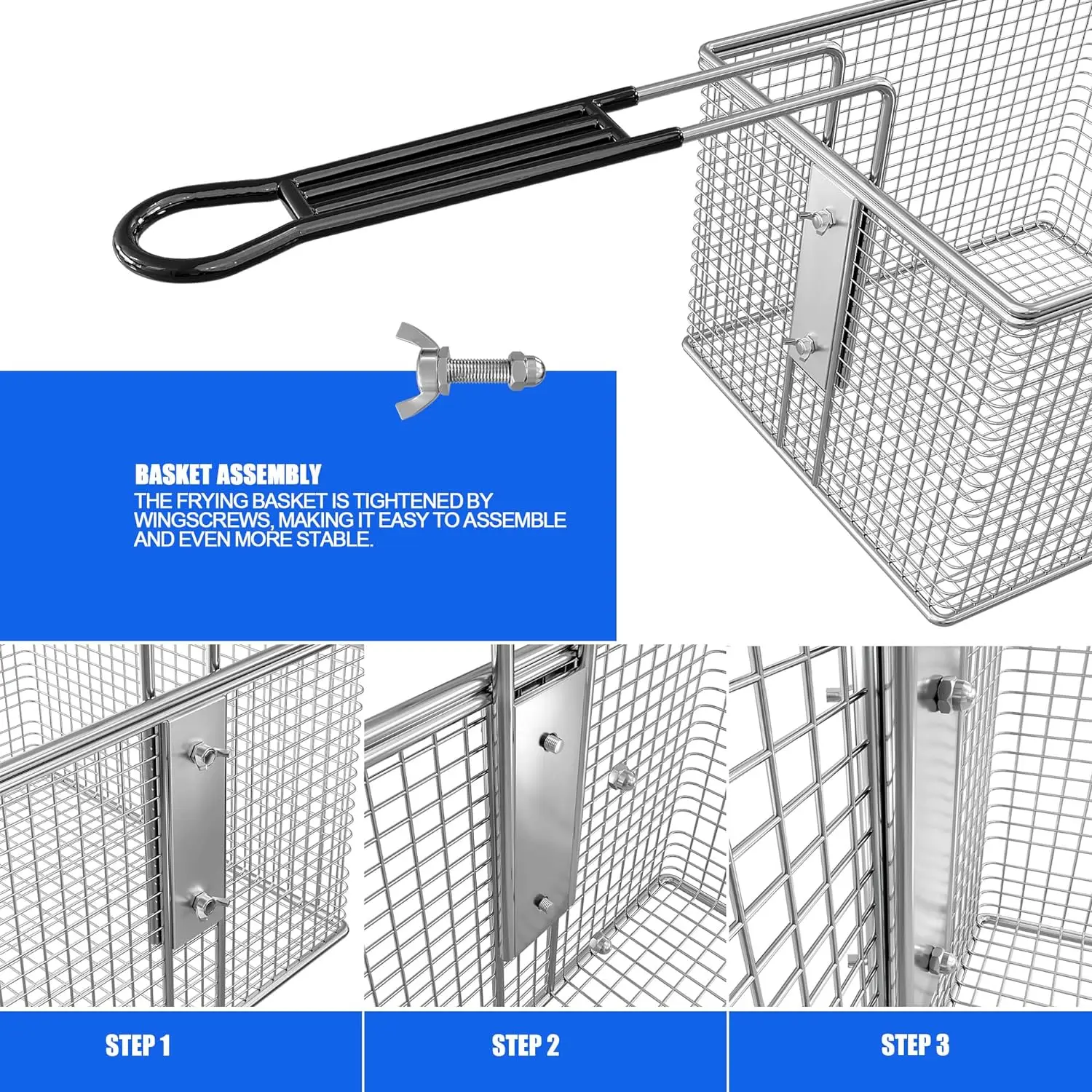 Friteuse commerciale en acier inoxydable pour touristes, précieux avec 2 paniers, capacité de 10l x 2, friteuse à dessus de seau électrique pour restaurant