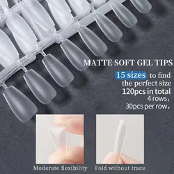 KOSKOE Matte False Nails 120Pcs Press On Nails Almond Coffin Full Cover False Nail Frosted Artificial Nail Soft Gel Tips Manicur