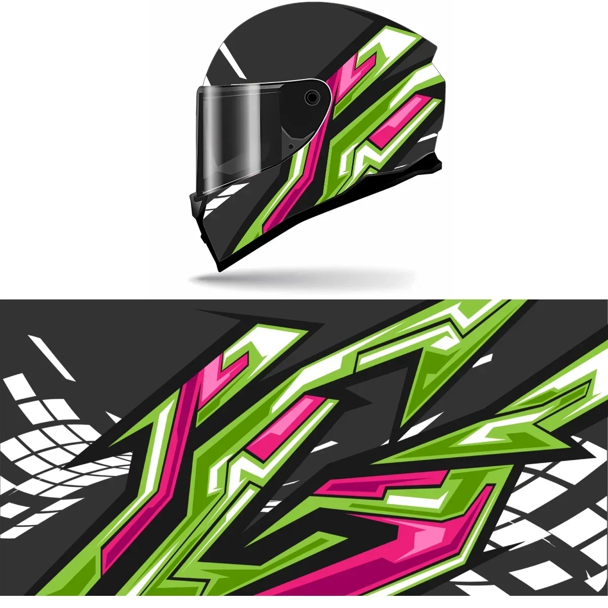 

3D Racing Stripes Full Helmet Wrap Sticker Motorcycle Helmet Racing Graphic Decal Vinyl Wrap Helmet Decor Sticker