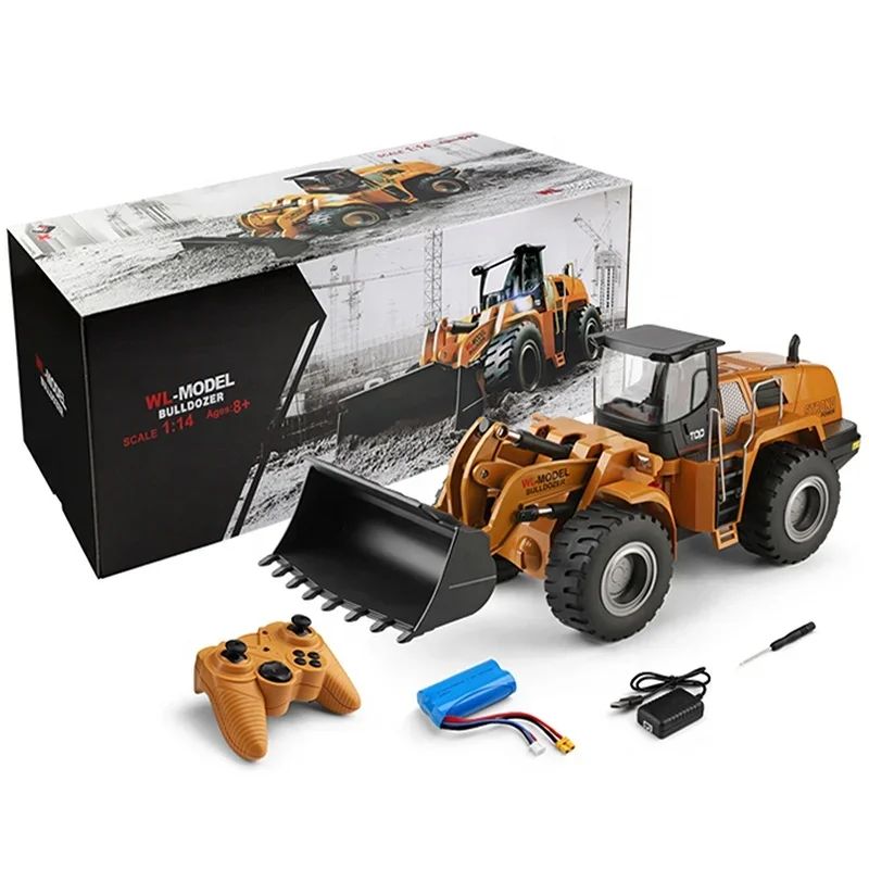 Wltoys XK-Controle Remoto Bulldozer RC Brinquedos para Crianças, Carros Modelo de Liga Metálica, Carros Carregador, Presente dos Meninos, Caminhão Fundido, 14800, Escala 1:14, 2.4g, 4WD