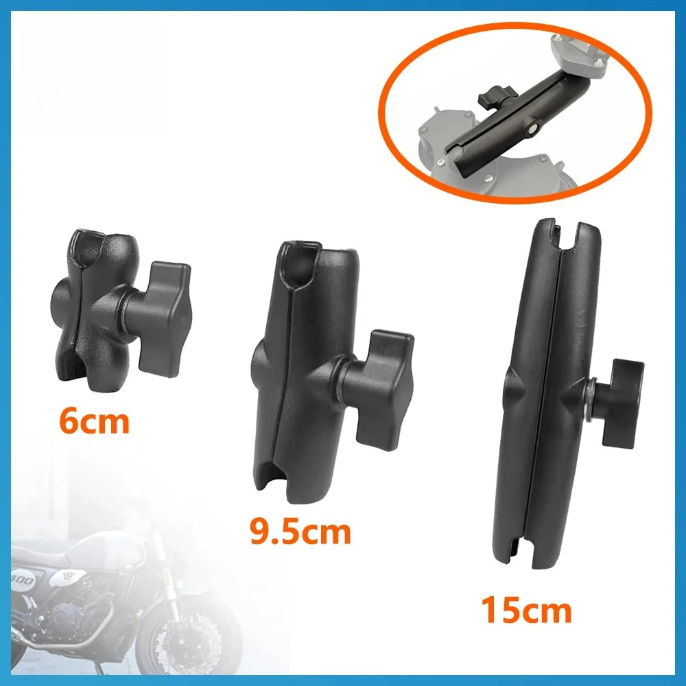 Aluminum Alloy Double Socket Arm for 25mm/1 Inch Ball Head Holder Mount 6/9.5/15cm Clamp for Bicycle Motorcycle Camera Extension