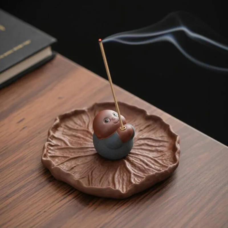 

Фиолетовая глина, держатель для благовоний Chan Monk Stick, креативная горелка для ароматерапии, ароматическая курильница, украшение для дома