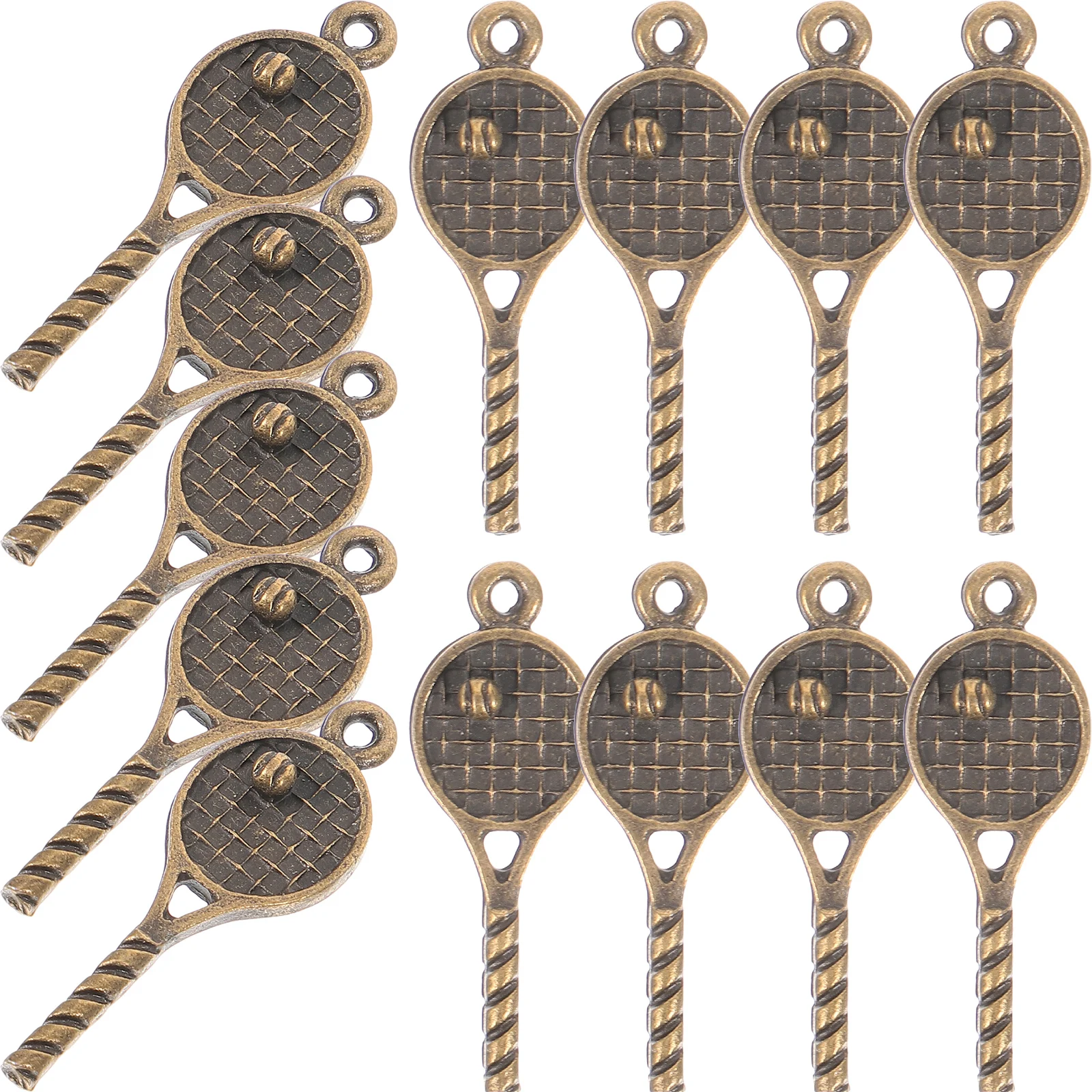 

18pcs Tennis Racquet Bracelet Accessories Vintage DIY Charms Jewelry Pendant Decorative Necklace Pendent Handmade Craft