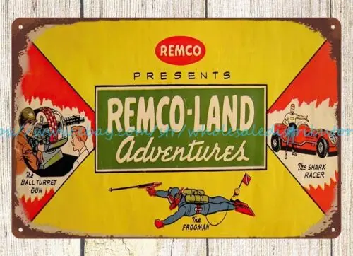 1961 Remco-Land Adventures Comics Toys metal tin sign inexpensive house decor