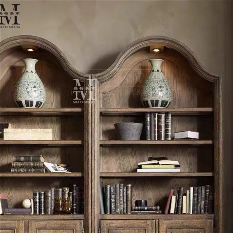 Neoclassical rural study furniture bookcase bookshelf antique combination European-style large