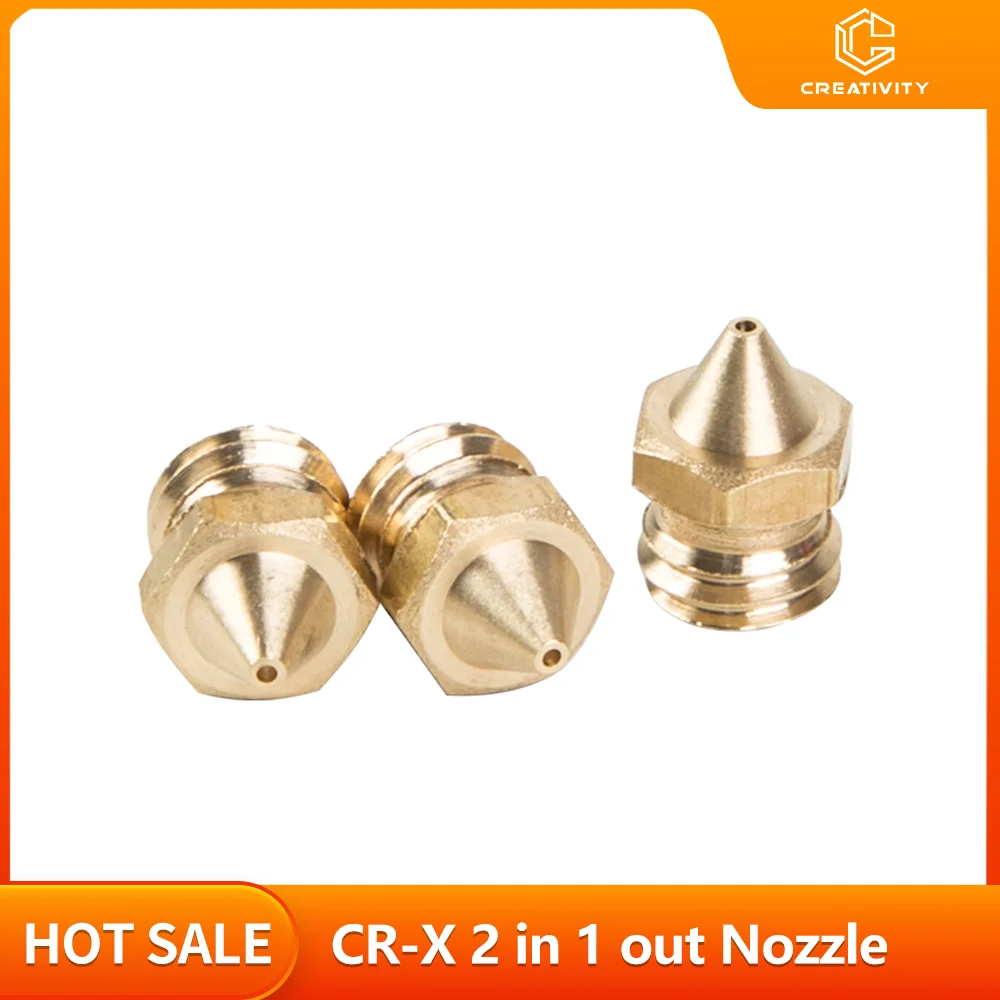 Brass CR-X 2 in 1 out 3d Printer Nozzle 0.4/0.6/0.8mm Extruder Print Head Nozzle 3d Printer Part For CR-10X/CR-X PRO