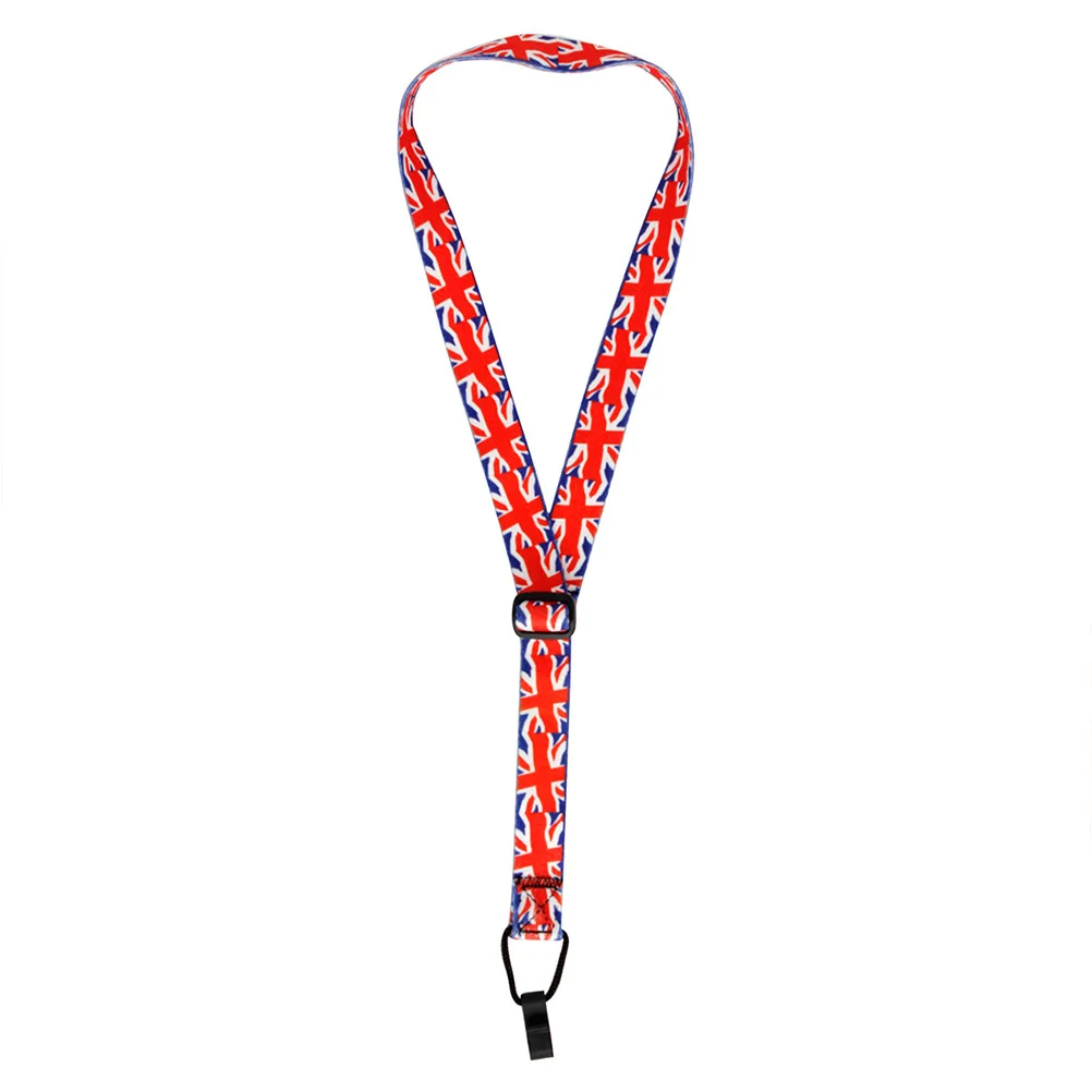 

Ukulele Strap Woven Design Comfortable Shoulder Belt For Musical Instrument Durable Flag Pattern Creative Chic Practical