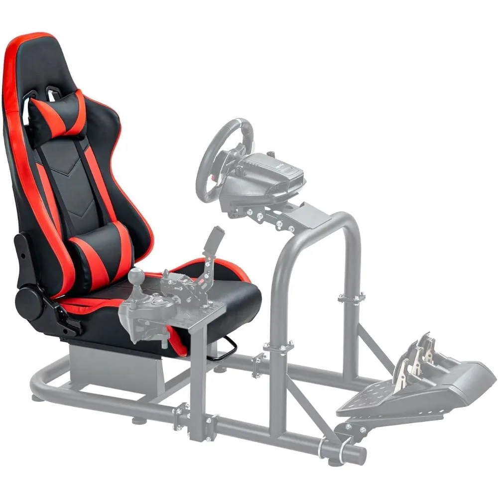 

Racing Simulation Cockpit Adjustable Double Slide Gaming Seat Wear Resisting PU Leather Compatible with Simulator Mount Chair