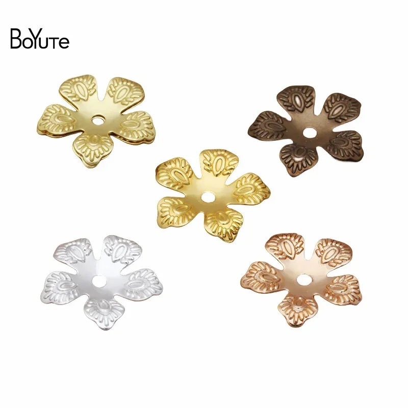 

BoYuTe (200 Pieces/Lot) 13MM Brass Flower Materials Handmade Diy Jewelry Accessories Wholesale