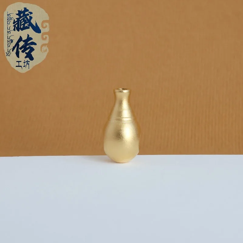 Tibetan Style 18K Gold Color Xishi Pot Bowling Three Way Wenwan Bracelet Mala 108 Beads Handheld DIY Accessory Collectible Gift