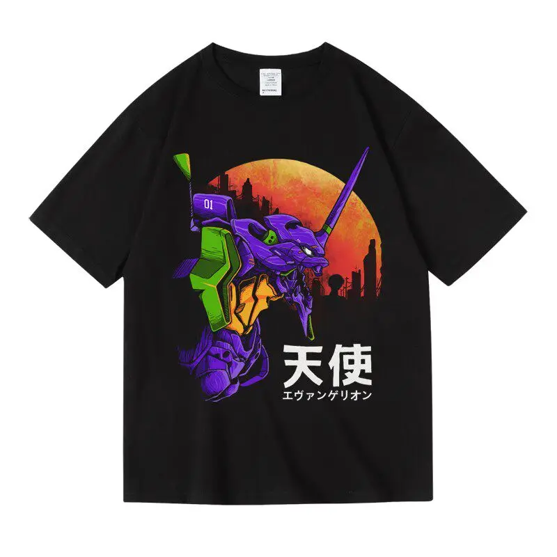 Neon Genesis Evangelion Anime Eva - 01 Grafikbedrucktes T-Shirt Herren- und Damen-T-Shirt Herren-Top Sport-T-Shirt Sommer Neues T-Shirt