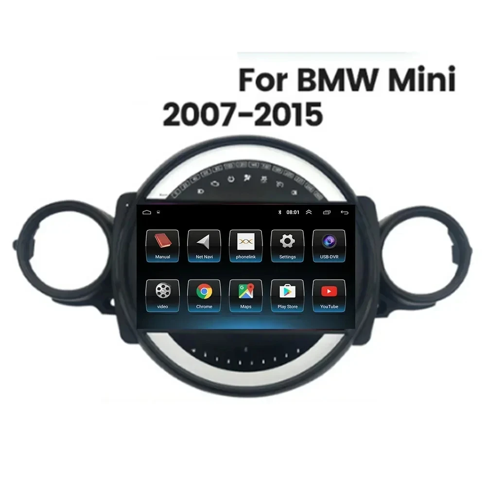 Reproductor Multimedia para coche, Radio con Android 13, Carplay, sistema inteligente de navegación inalámbrica, para BMW Mini Cooper R56 R60 R51 2006-2014