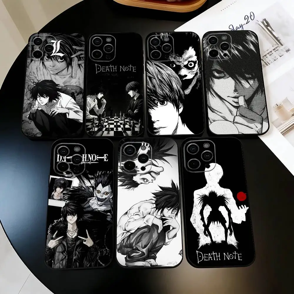 

D-Death N-Note L Lawliet-DNLL Phone Case For iPhone 17,16,15,14,13,12,11 Plus,Pro Max,XS,Soft Silicone Black Cover