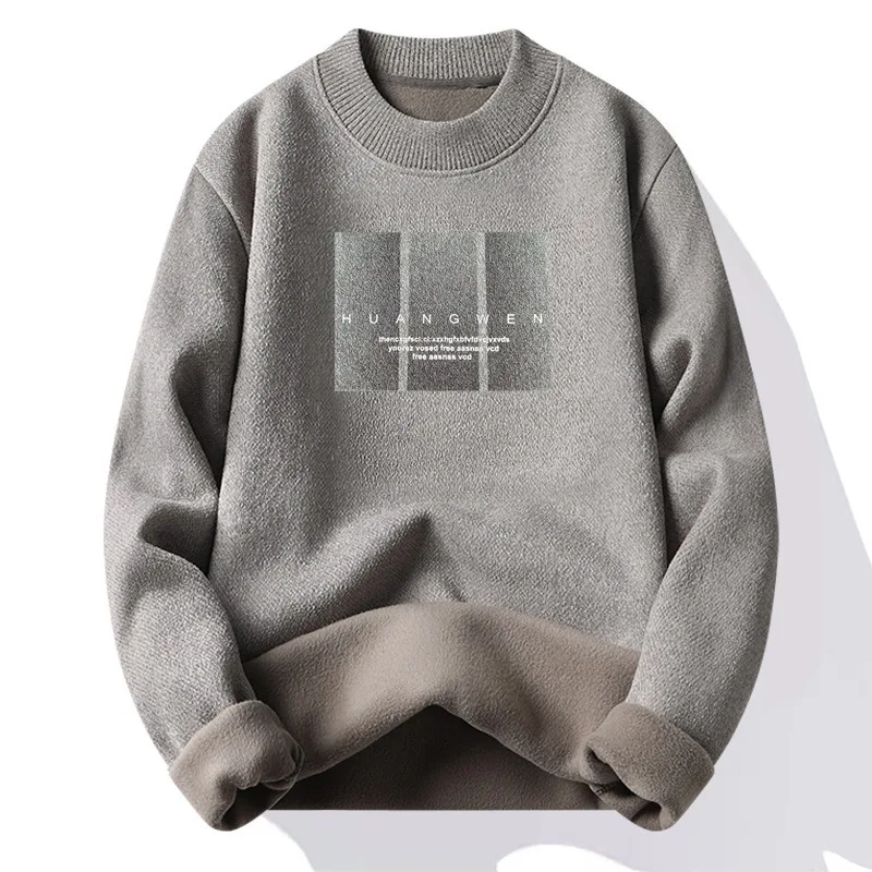 Maglione da uomo ampio e caldo con scollo tondo, maglia lavorata a maglia, adatto per l'autunno e l'inverno, maglione da uomo in stile coreano