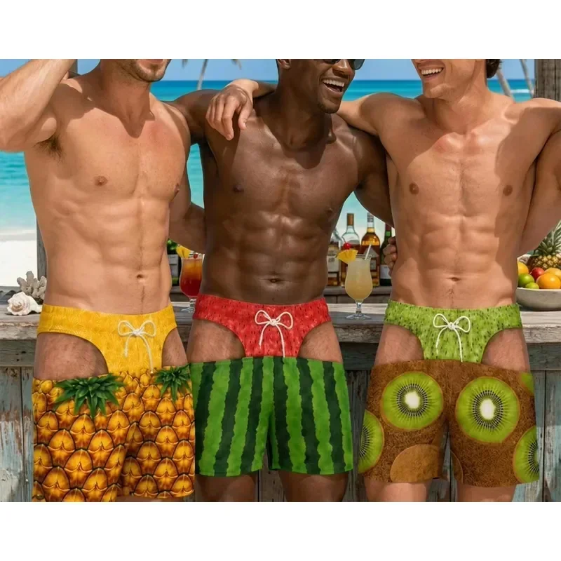 Shorts Comfortable Breathable Casual 2026 Personalized Funny Swim Trunks Men Gift Summer Vacation Fruit Pattern Printed
