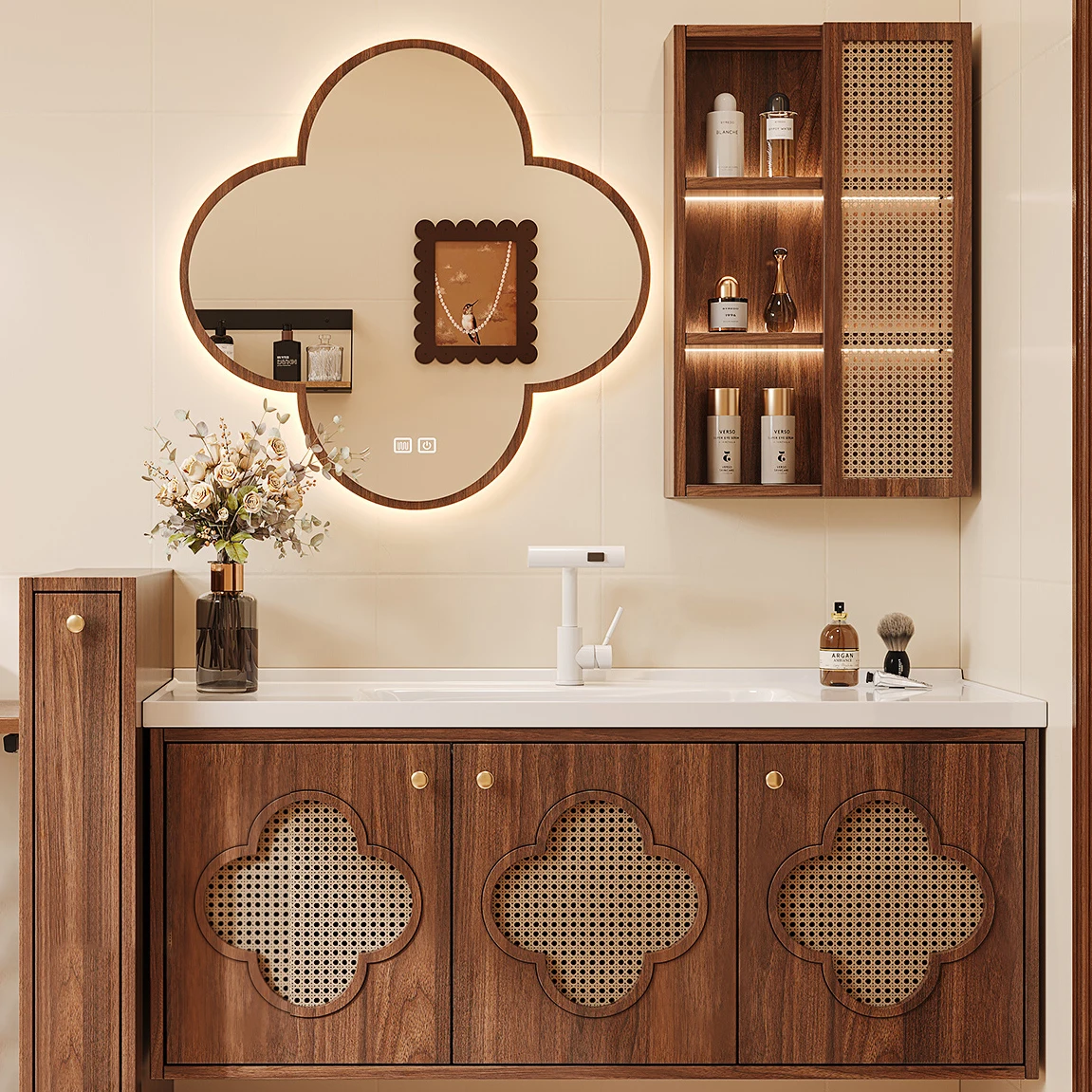 /Furniture Single Sink Floating Bathroom Vanity Sets with Sink,wash Basin Bathroom Cabinet with Mirror