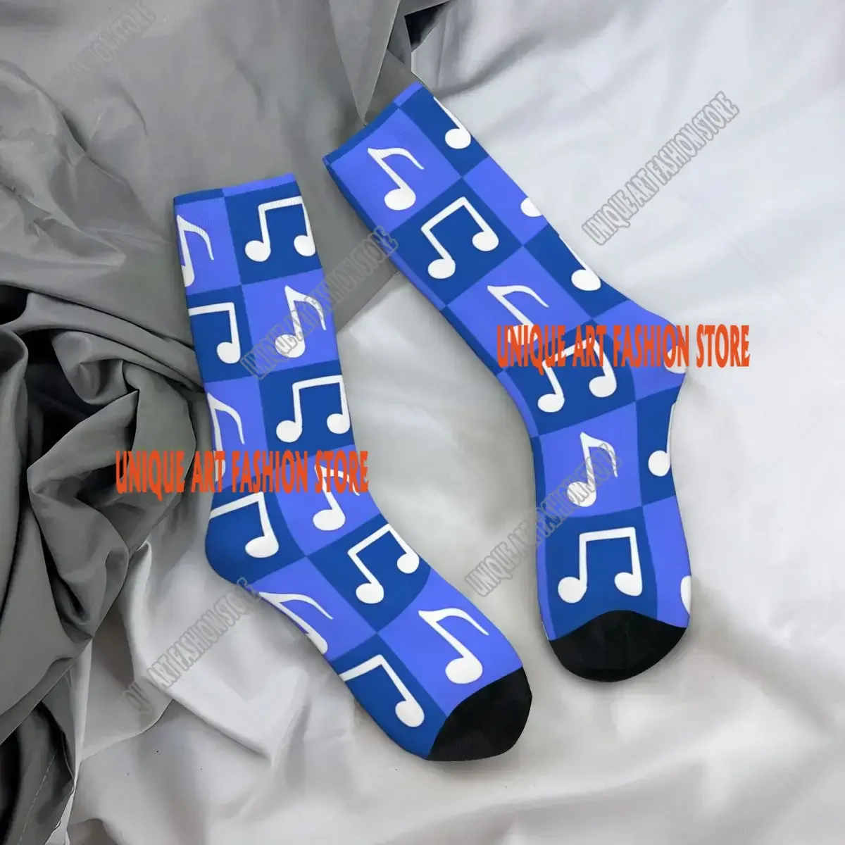 Vintage Music Notes Music Notes Patterns Men's compression Socks Unisex Harajuku Seamless Printed Novelty Crew Sock