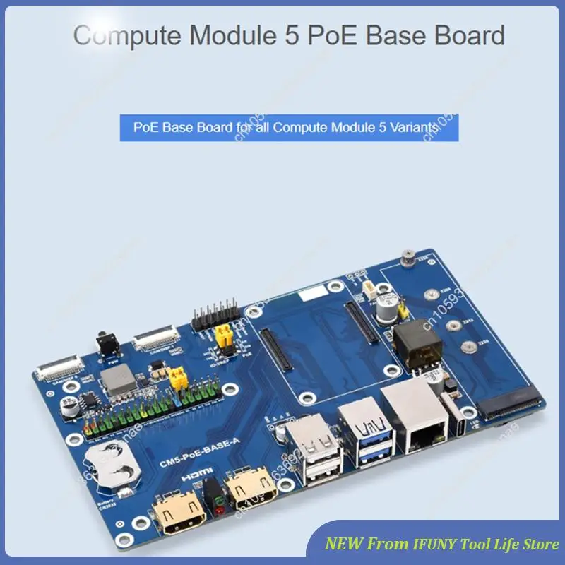 

For Raspberry Pi Compute Module 5 IO Board With Poe Feature, For All Variants Of CM5 Lite/EMMC New