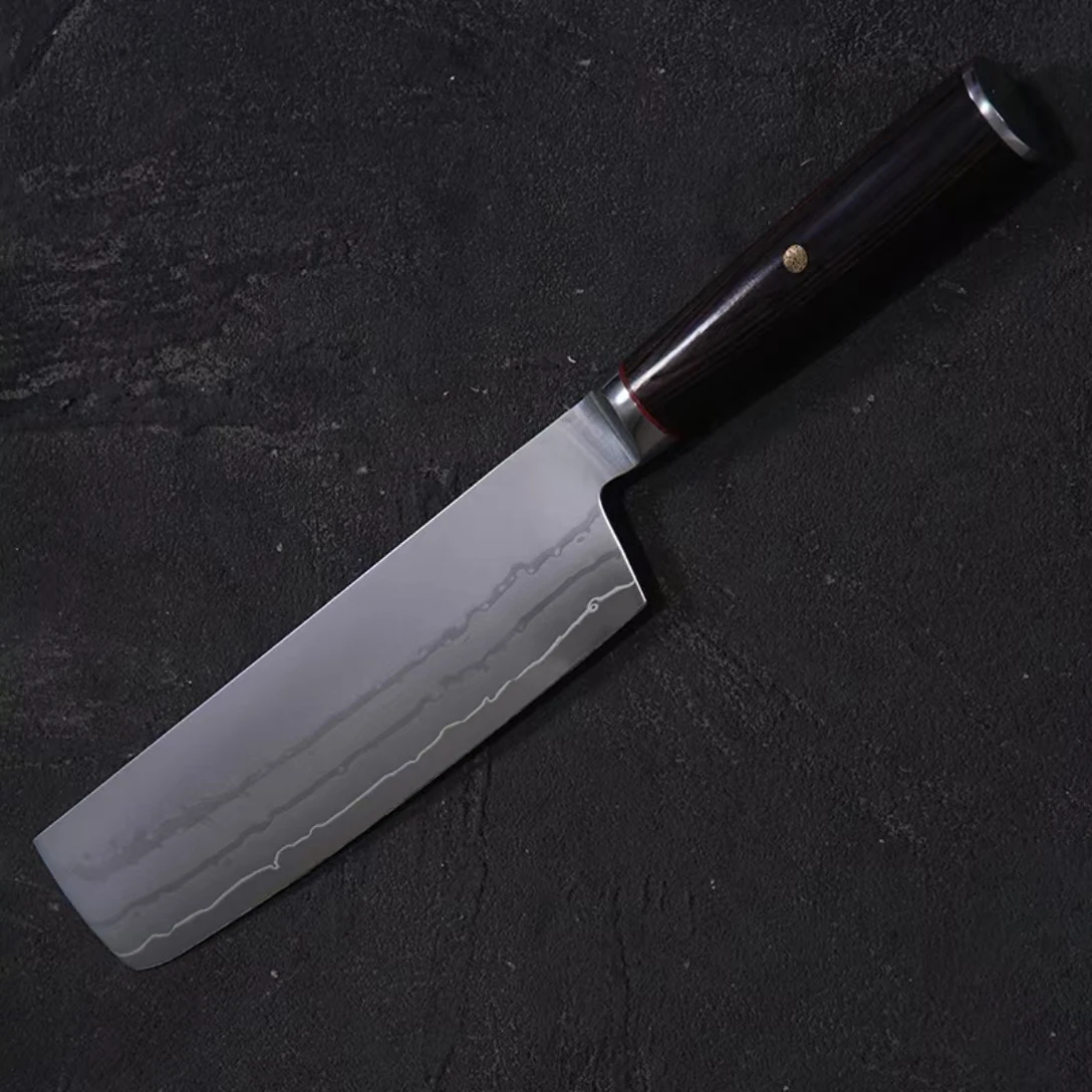 

7 Inch Nakiri Knife 9-layers Clad Steel 10Cr15Mov Blade Wood Handle Chef Slicing Vegetables Cleaver Meat Japanese Kitchen Knife