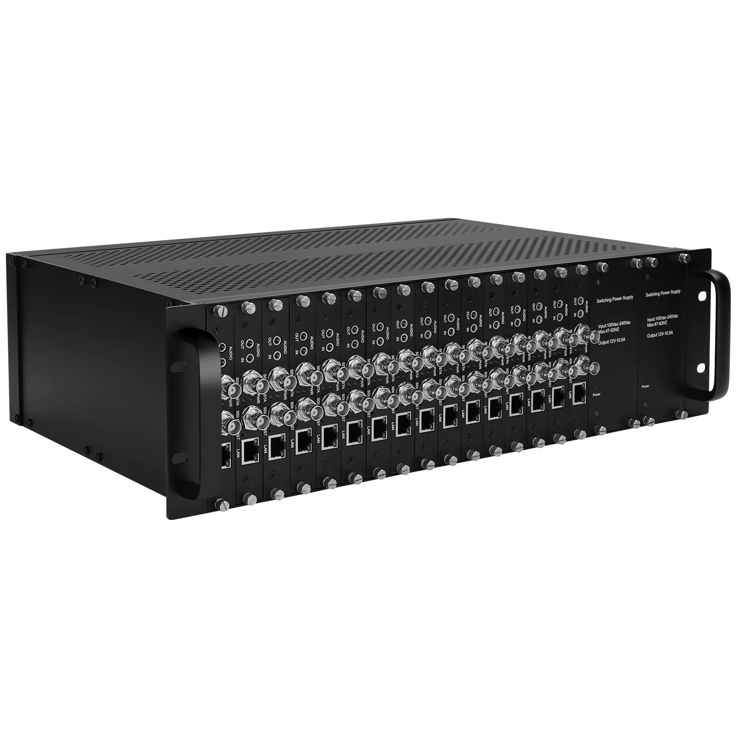 3U Rack 16 Channels SD HD 3G SDI to IP Video Encoder H.265 H.264 HD-SDI 3G-SDI Live Streaming Broadcast Encoder Transmitter