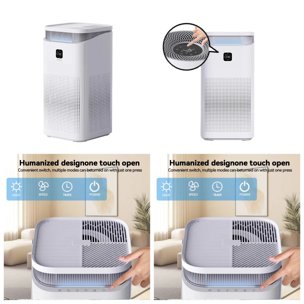 

Filter Replacement Reminder Air Purifier 500m³/h Quiet Air Cleaner for Large Rooms Home Office Pet Allergies