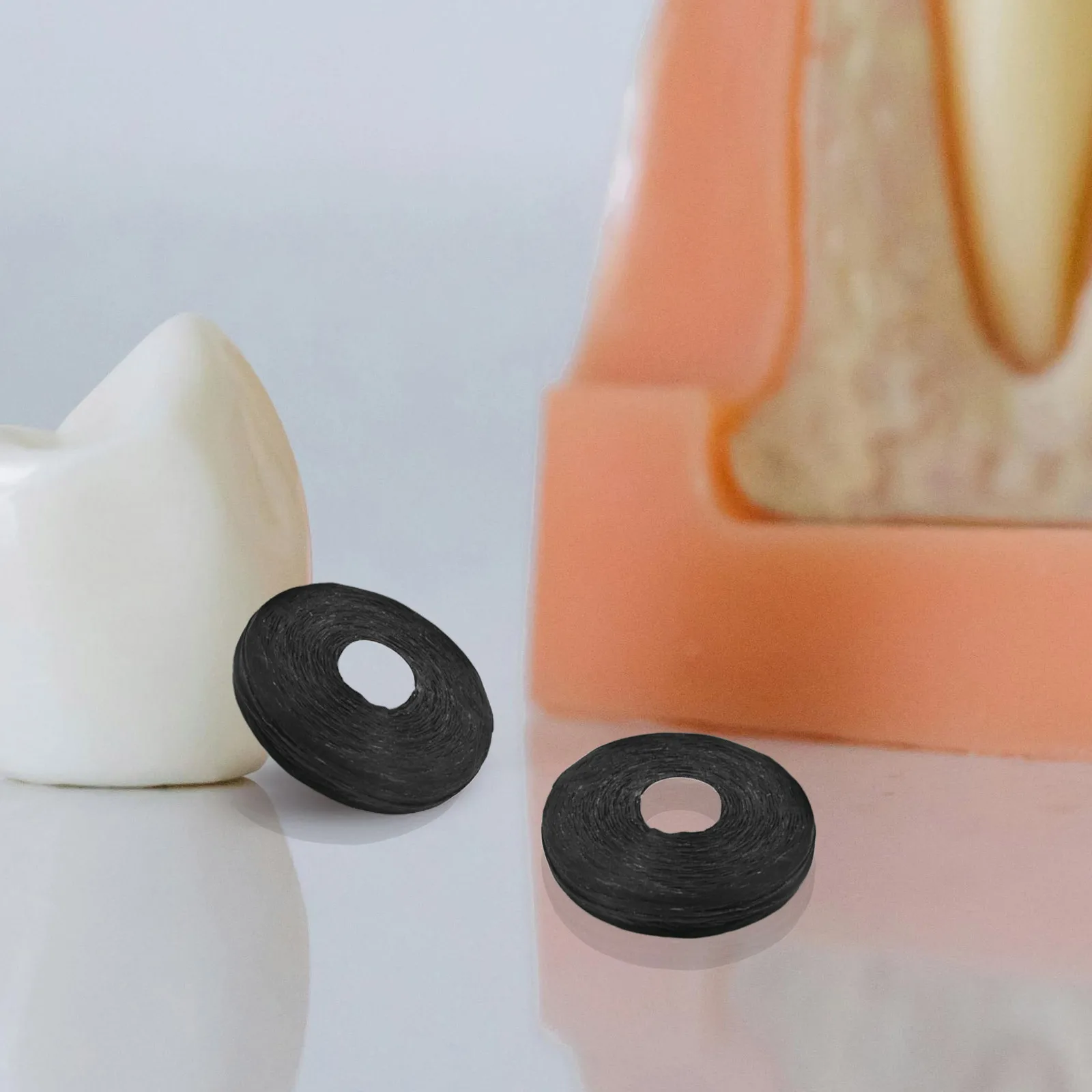 8개입 블랙 대나무 숯 치실 깊은 세정 구강 관리 이쑤시개 치실 스풀 와이어 치아 미백 도구