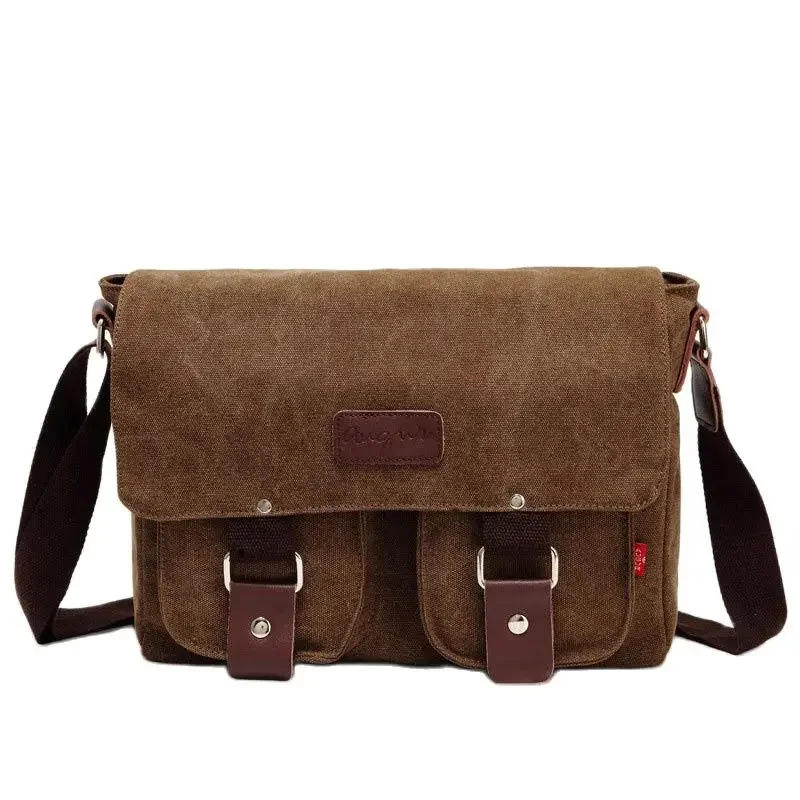 

Casual Retro Men's Shoulder Cross Section Men and Women Messenger Large Capacity Canvas Bag 2024