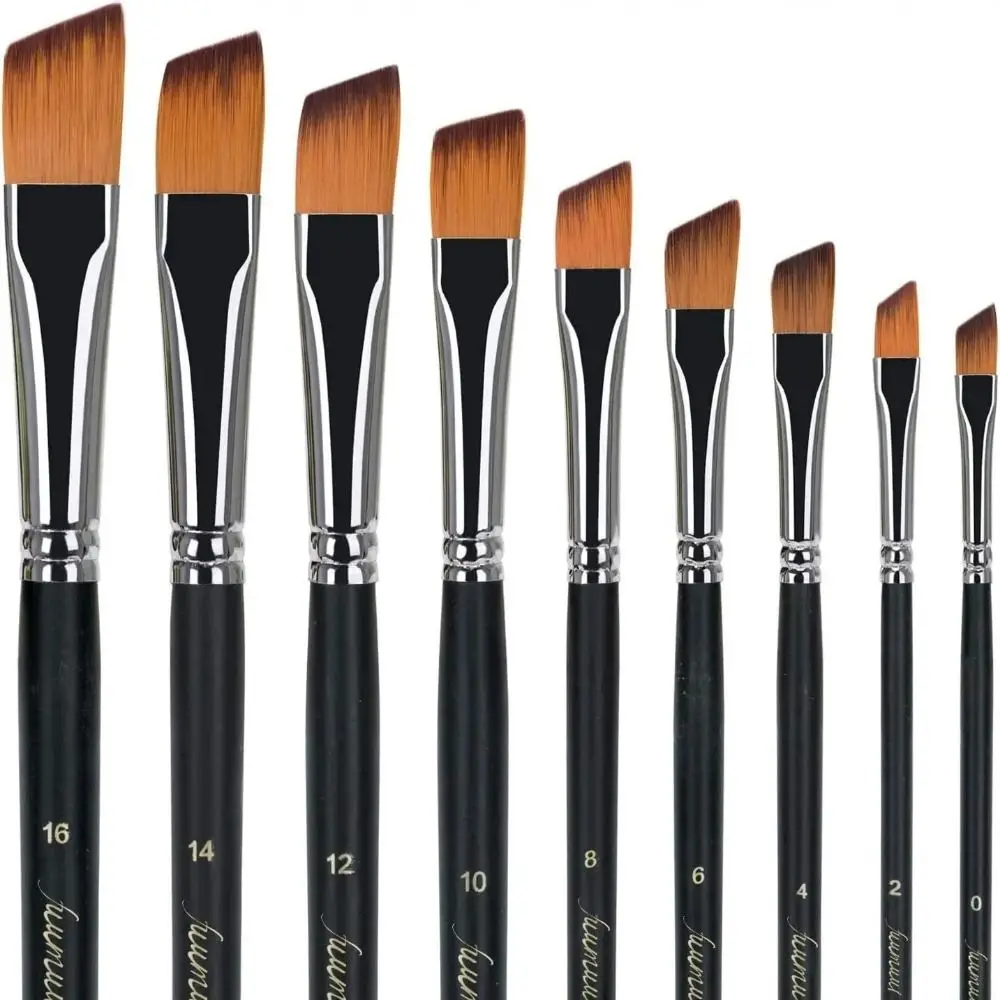 9 Pieces Professional Artist Brush Set for Watercolor, Acrylic, Oil Painting, Gouache ,Watercolor Brush Set for Student Painting