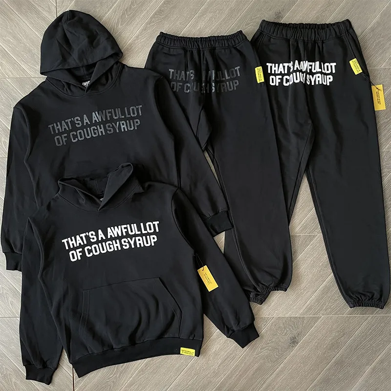 Classic Black Casual That's A Awful Lot of Cough Syrup Hoodie High Quality Streetwear Multi-color Printed Sweatshirt