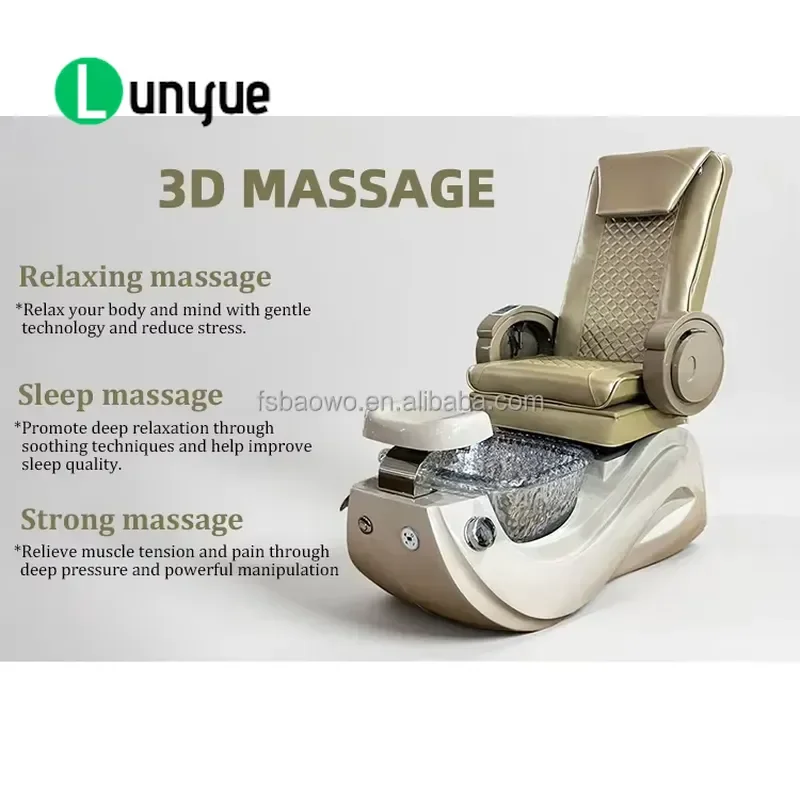 Deluxe Comfort Foot Spa Massage Chair with Sink Fiberglass Base Dolphin Design Pedicure Furniture for Home Relaxation