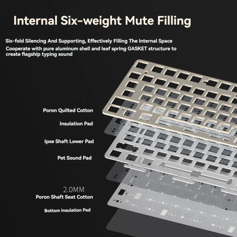 Imagem -05 - Kit de Teclado Mecânico Y75 com Construção em Alumínio Interruptores Rgb 75 Layout para Chaves Hot-swap Periférico de Jogos