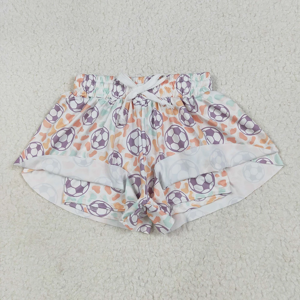 Baby Girls Colorful Leopard Football Shorts Summer Bottoms Fun Soccer Print for Little Ones