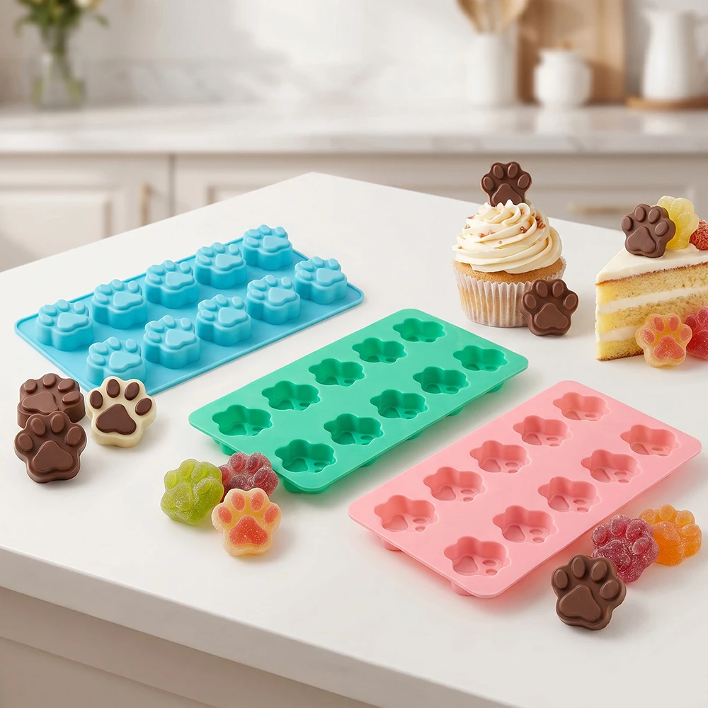 Cat paw shaped chocolate baking silicone mold DIY chocolate, candy, pudding, cookies, cake decoration ornaments