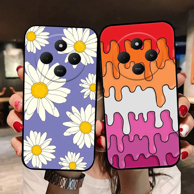 For Poco C75 Case Xiaomi Poco C75 Love Heart Silicone Phone Cover For Poco C75 Funda Camera Protection Shockproof Bumper Shell