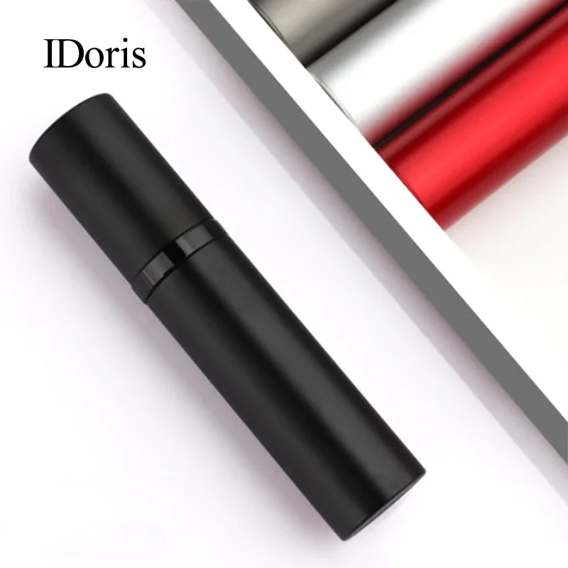 IDoris 5ML Refillable Portable Traveler Aluminum Spray Atomizer Empty Perfume Bottle Cosmetic Containers For Travel Red+Black