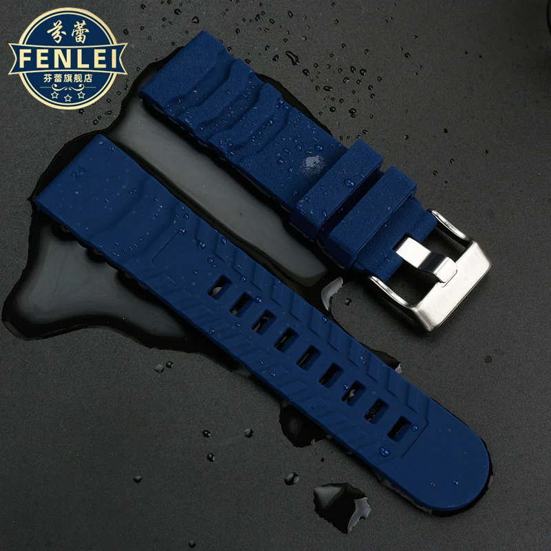 Pulseira de borracha para relógio Diesel, pulseira de silicone, 24mm, LUMINOX XS0321, 0329, 3251, 3749, 3749, 3741, Panerai, PAM380, 111, 351, acessórios