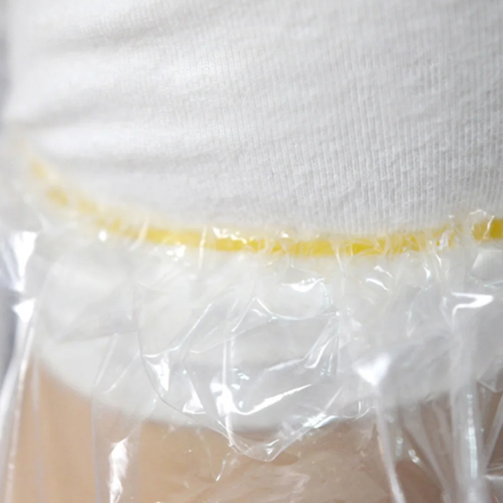 10 pares de luvas descartáveis de braço longo, à prova d'água, material pe, proteção para cabeleireiro, beleza, mangas de proteção de braço estendidas, à prova de óleo