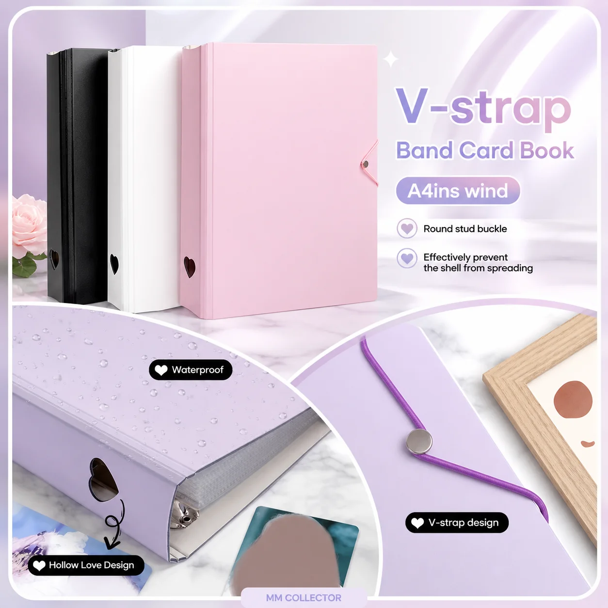 Diy A4 Large Capacity Nine-Grid Photo Album With Straps 3-Inch Photo Collecting Binder Storage For Small Cards Photocard Holder