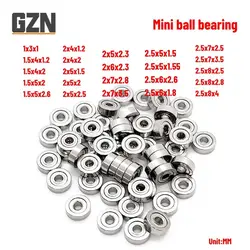 10/50/100PCS High Quality Mini Bearing Deep Groove Ball Bearing Inner Diameter 1 1.5 2 2.5 MM Outer Diameter 3 4 5 6 7 8MM