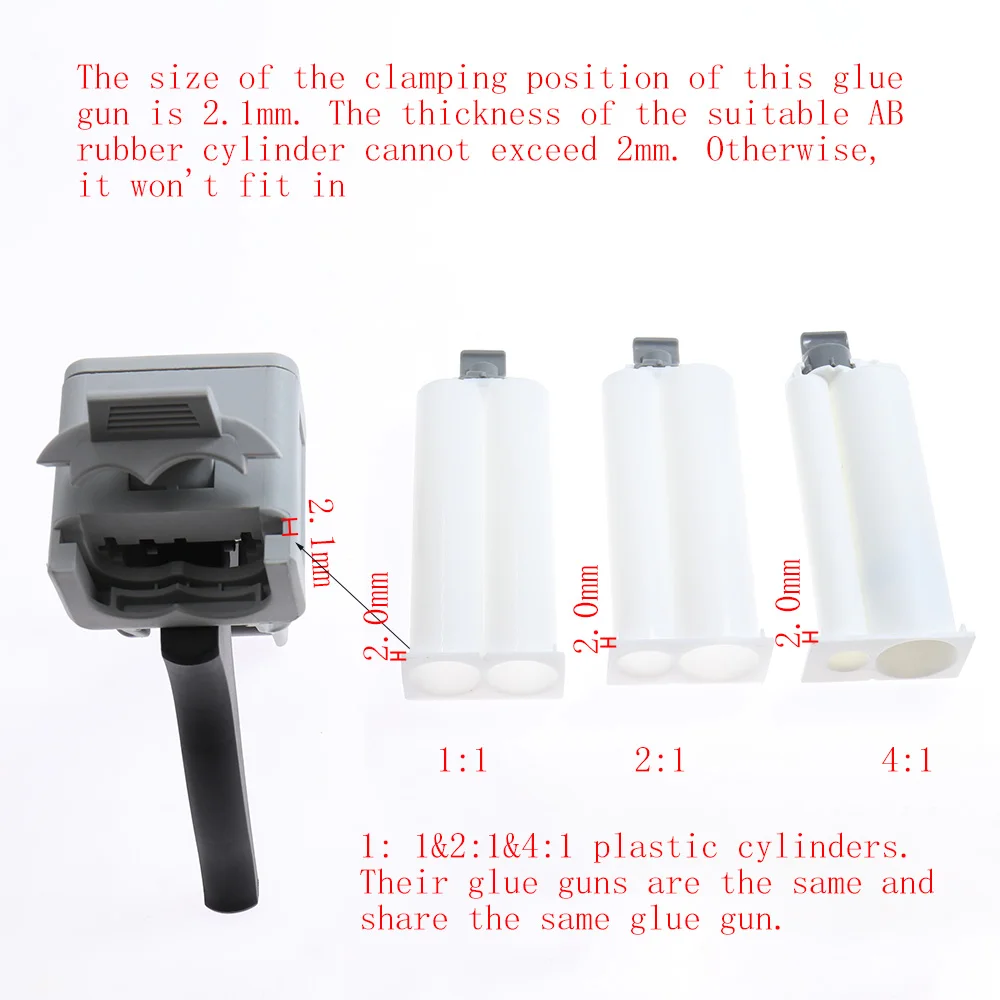 50Ml Tweecomponenten Ab Epoxy Kit Lijm Gun1:1 & 2:1 Applicator Lijm Adhensive Squeeze Gemengde Handmatige Kitpistool Dispenser