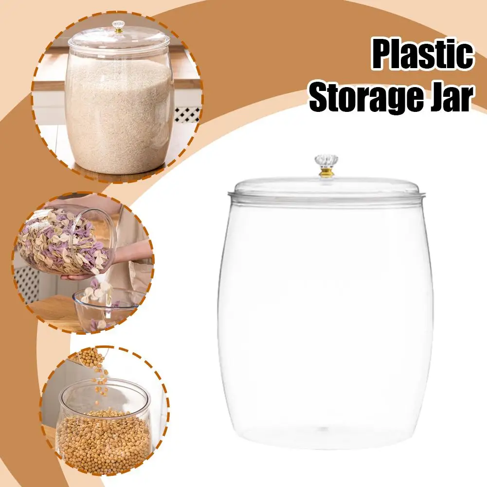 Large Transparent Plastic Sealed Jar with Airtight Lid Food Storage Container for Cookies Candy Snacks Sugar Coffee Tea Beans