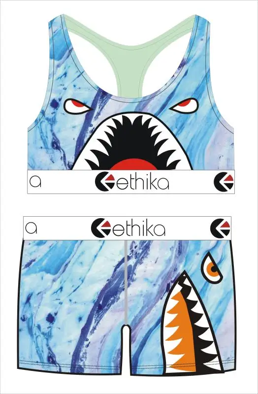 ETHIKA 2024 Boxer Shorts A-block Vest Two-piece Women's Split Swimsuit Fashion Printed Quick-drying Casual Sports Set