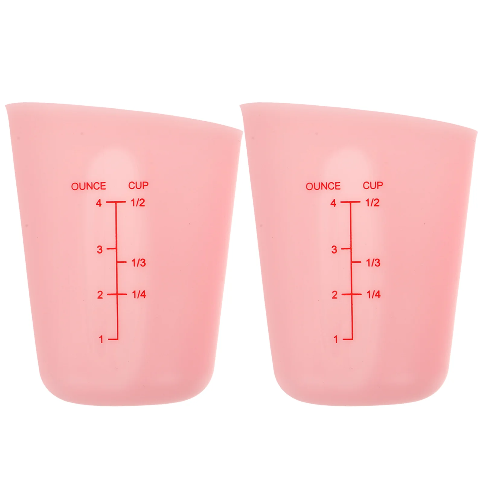 

2pcs 125ML Pink Silicone Mixing Cups Ounce Measuring Cup for Liquid Coffee Baking Tool Double Scale Nesting Kitchen Bar