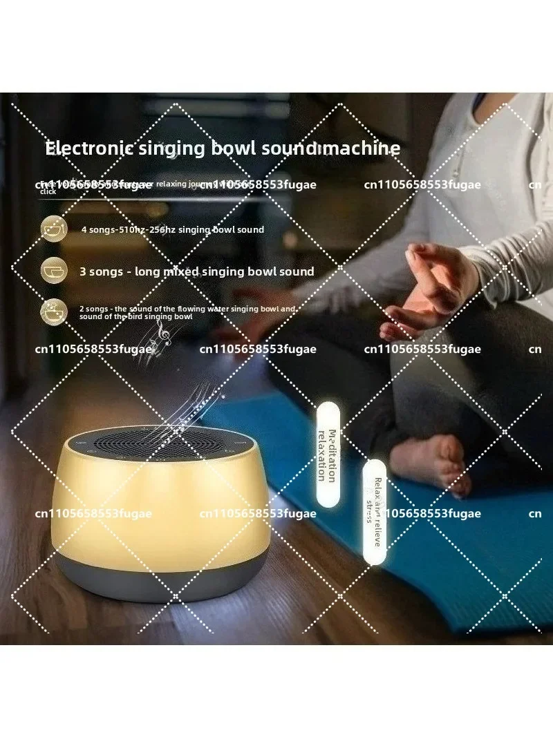 Electronic Singing Bowl Stereo with Sanskrit Buddha Sound for Stress Relief Relaxation Meditation Musical Instrument