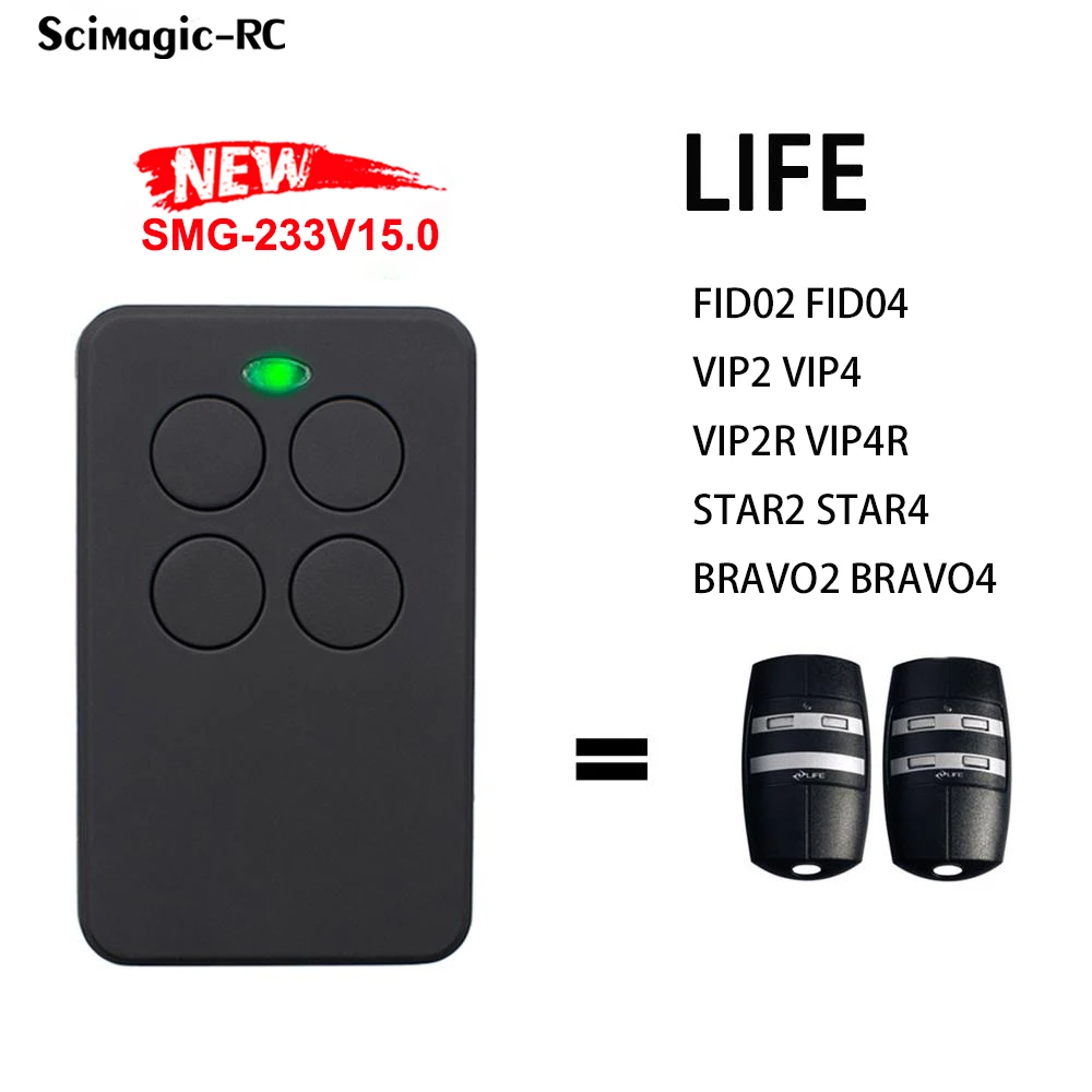 Universal Multi-frequency 280-868MHz Garage Door Remote Control For 433.92MHz LIFE FID02 FID04 VIP2 VIP4 VIP2R VIP4R STAR2 STAR4